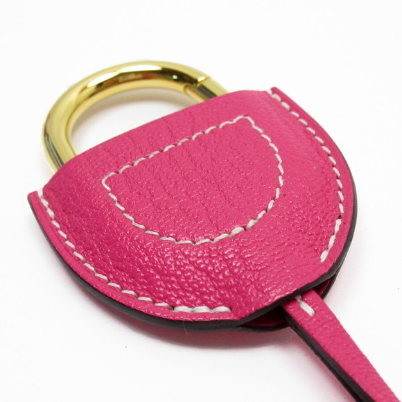 Hermes Key Ring Charm in the Loop Rose Tillian Chevre Misor - Picture 5 of 5